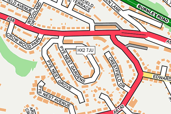 HX2 7JU map - OS OpenMap – Local (Ordnance Survey)