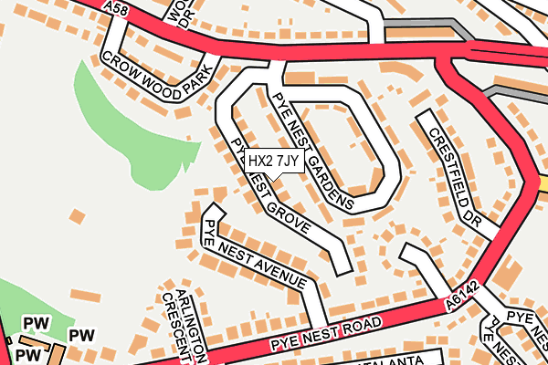 HX2 7JY map - OS OpenMap – Local (Ordnance Survey)