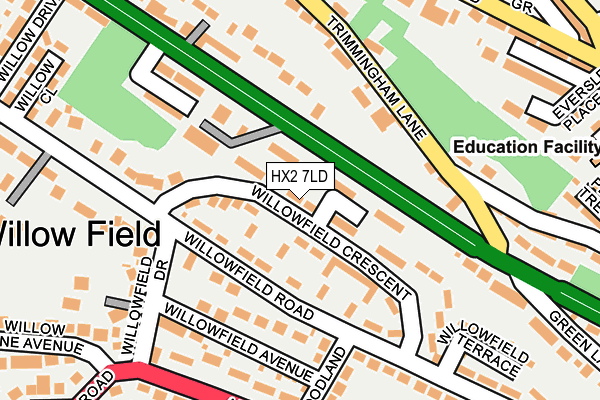 HX2 7LD map - OS OpenMap – Local (Ordnance Survey)