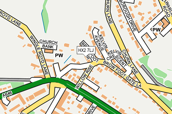 HX2 7LJ map - OS OpenMap – Local (Ordnance Survey)