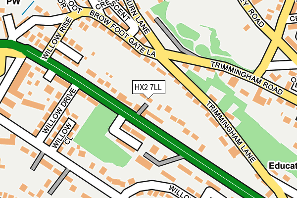 HX2 7LL map - OS OpenMap – Local (Ordnance Survey)