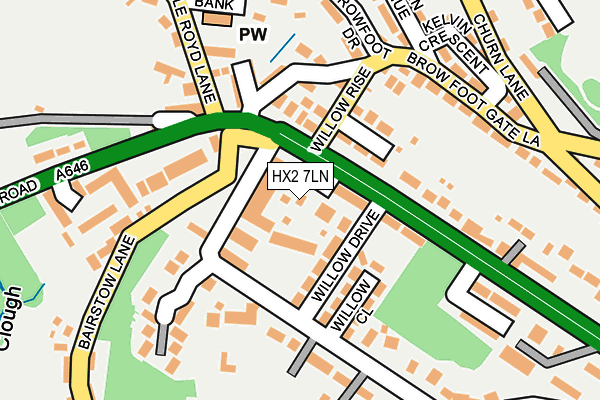 HX2 7LN map - OS OpenMap – Local (Ordnance Survey)