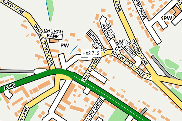 HX2 7LS map - OS OpenMap – Local (Ordnance Survey)