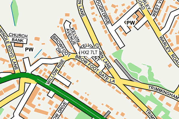 HX2 7LT map - OS OpenMap – Local (Ordnance Survey)