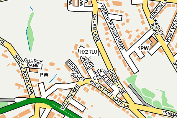 HX2 7LU map - OS OpenMap – Local (Ordnance Survey)