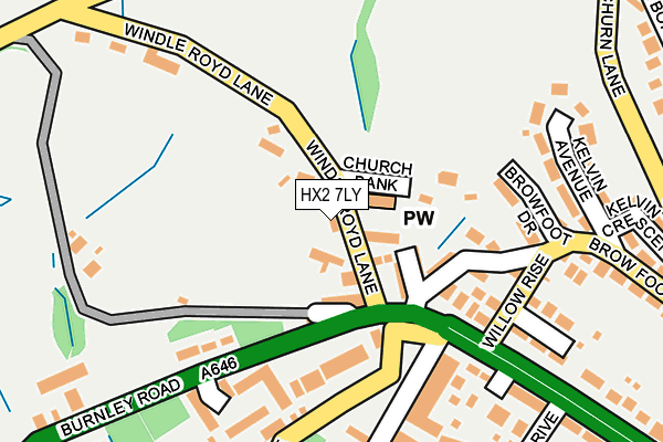 HX2 7LY map - OS OpenMap – Local (Ordnance Survey)