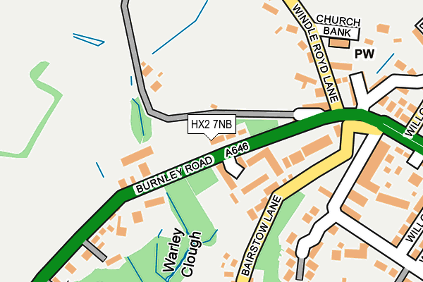 HX2 7NB map - OS OpenMap – Local (Ordnance Survey)