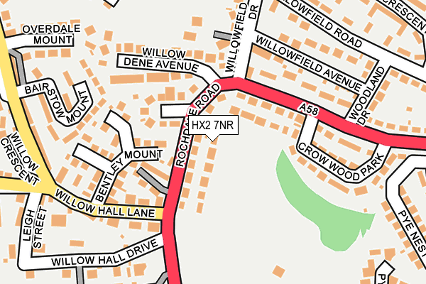HX2 7NR map - OS OpenMap – Local (Ordnance Survey)