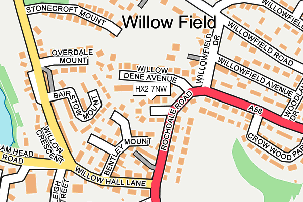 HX2 7NW map - OS OpenMap – Local (Ordnance Survey)
