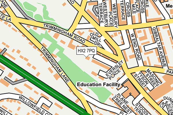 HX2 7PQ map - OS OpenMap – Local (Ordnance Survey)