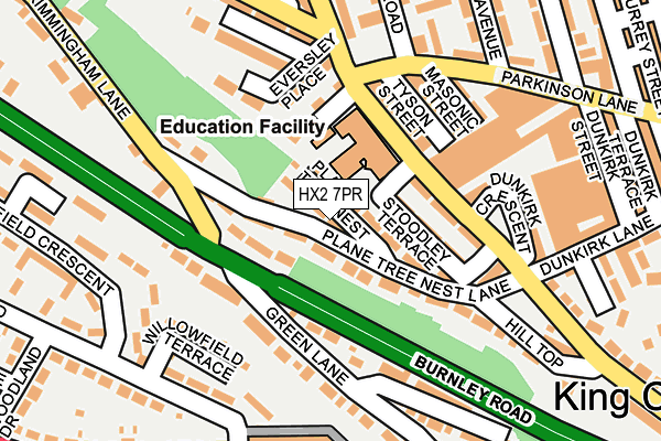 HX2 7PR map - OS OpenMap – Local (Ordnance Survey)