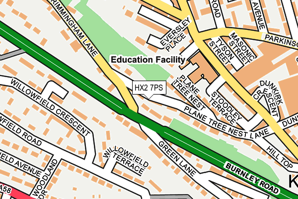 HX2 7PS map - OS OpenMap – Local (Ordnance Survey)