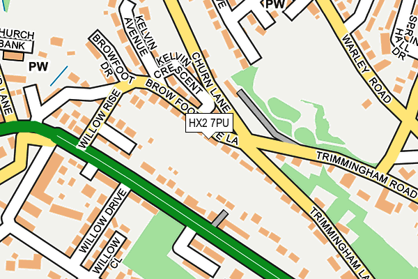 HX2 7PU map - OS OpenMap – Local (Ordnance Survey)