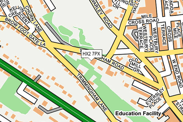 HX2 7PX map - OS OpenMap – Local (Ordnance Survey)
