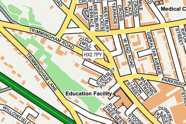 HX2 7PY map - OS OpenMap – Local (Ordnance Survey)