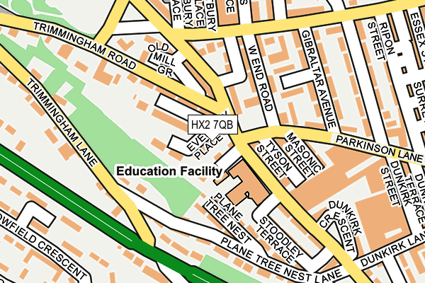 HX2 7QB map - OS OpenMap – Local (Ordnance Survey)