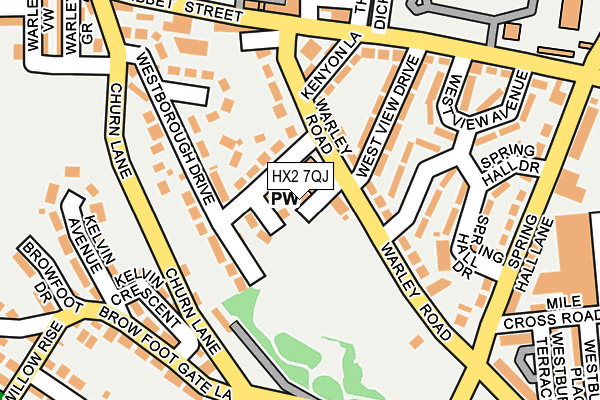 HX2 7QJ map - OS OpenMap – Local (Ordnance Survey)