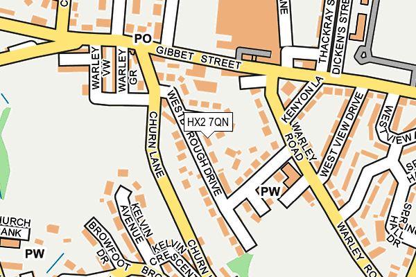 HX2 7QN map - OS OpenMap – Local (Ordnance Survey)