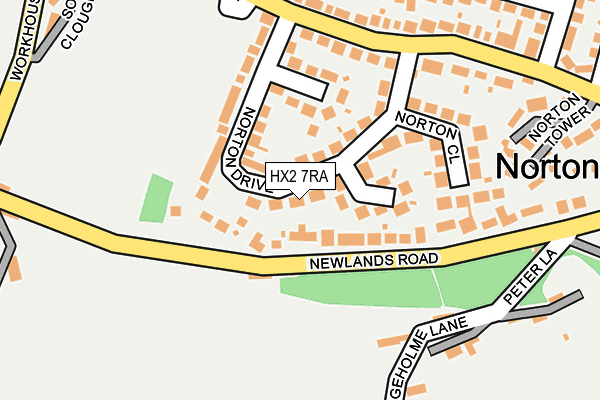 HX2 7RA map - OS OpenMap – Local (Ordnance Survey)