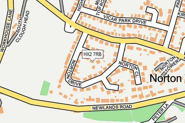 HX2 7RB map - OS OpenMap – Local (Ordnance Survey)