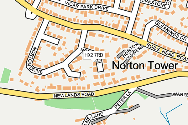 HX2 7RD map - OS OpenMap – Local (Ordnance Survey)