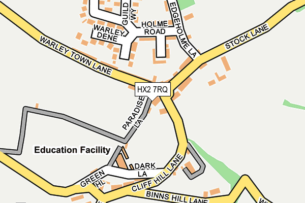 HX2 7RQ map - OS OpenMap – Local (Ordnance Survey)