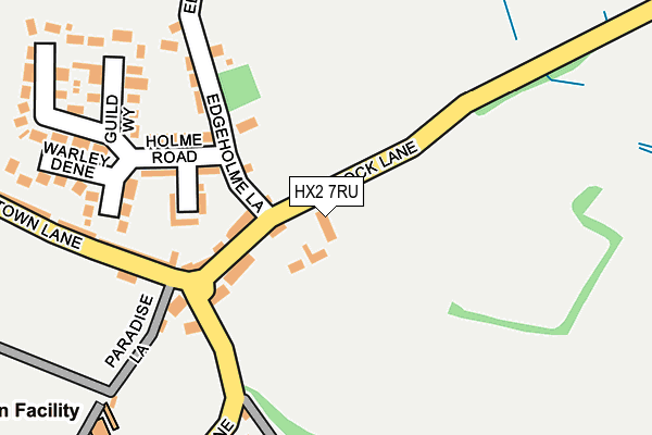 HX2 7RU map - OS OpenMap – Local (Ordnance Survey)