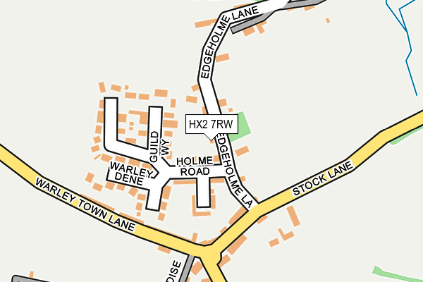 HX2 7RW map - OS OpenMap – Local (Ordnance Survey)