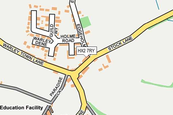 HX2 7RY map - OS OpenMap – Local (Ordnance Survey)