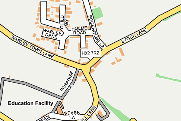 HX2 7RZ map - OS OpenMap – Local (Ordnance Survey)
