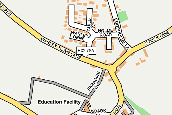 HX2 7SA map - OS OpenMap – Local (Ordnance Survey)