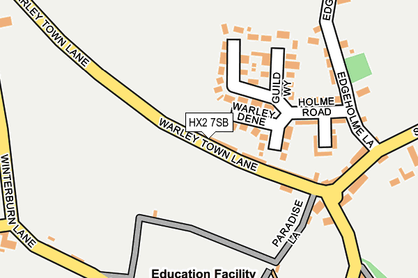 HX2 7SB map - OS OpenMap – Local (Ordnance Survey)