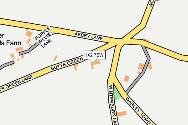 HX2 7SW map - OS OpenMap – Local (Ordnance Survey)