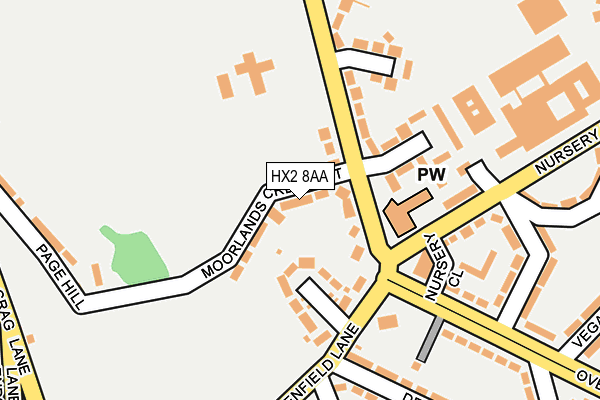 HX2 8AA map - OS OpenMap – Local (Ordnance Survey)