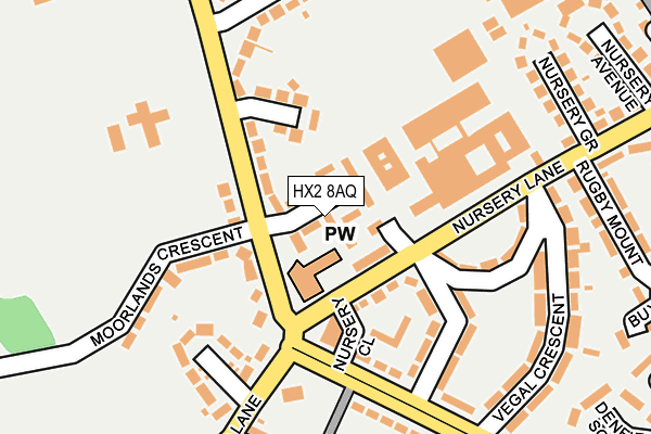 HX2 8AQ map - OS OpenMap – Local (Ordnance Survey)