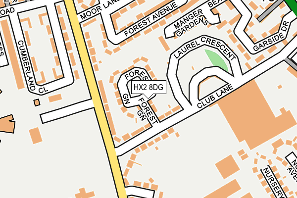 HX2 8DG map - OS OpenMap – Local (Ordnance Survey)