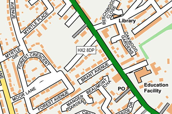 HX2 8DP map - OS OpenMap – Local (Ordnance Survey)