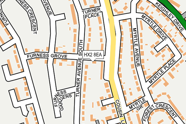 HX2 8EA map - OS OpenMap – Local (Ordnance Survey)