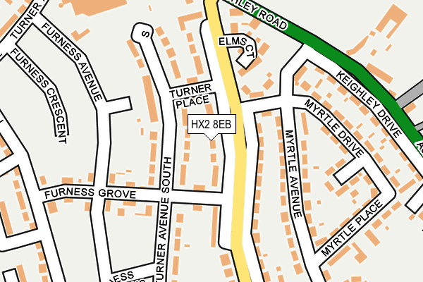HX2 8EB map - OS OpenMap – Local (Ordnance Survey)