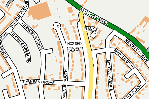HX2 8ED map - OS OpenMap – Local (Ordnance Survey)