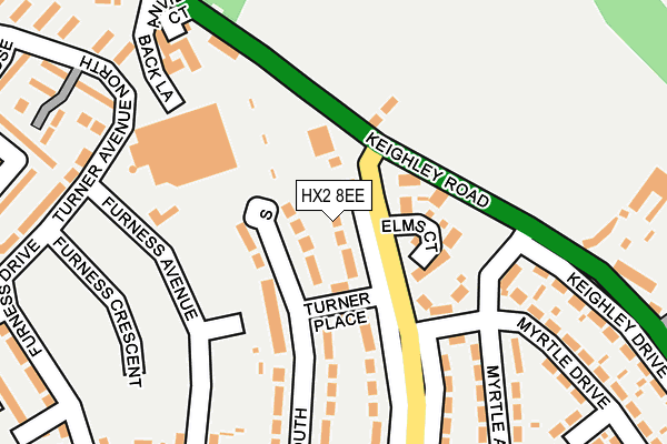 HX2 8EE map - OS OpenMap – Local (Ordnance Survey)