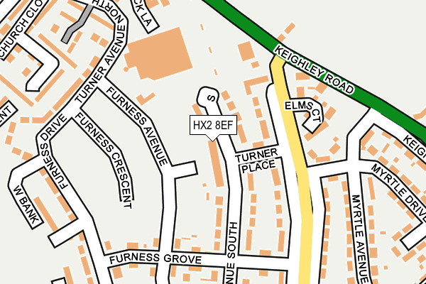 HX2 8EF map - OS OpenMap – Local (Ordnance Survey)