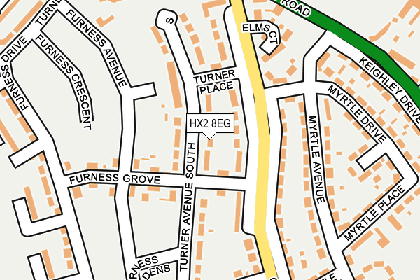 HX2 8EG map - OS OpenMap – Local (Ordnance Survey)