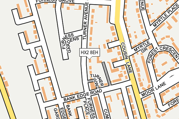 HX2 8EH map - OS OpenMap – Local (Ordnance Survey)