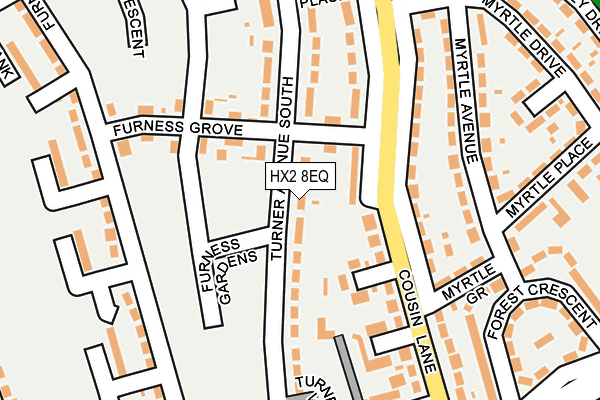 HX2 8EQ map - OS OpenMap – Local (Ordnance Survey)