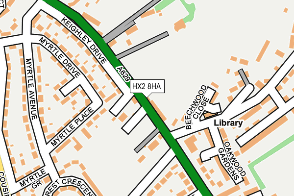 HX2 8HA map - OS OpenMap – Local (Ordnance Survey)