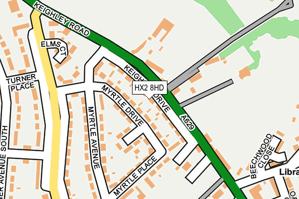 HX2 8HD map - OS OpenMap – Local (Ordnance Survey)