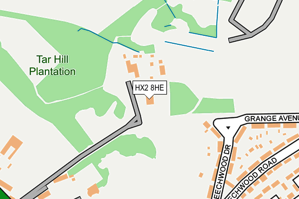 HX2 8HE map - OS OpenMap – Local (Ordnance Survey)