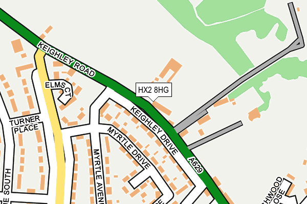 HX2 8HG map - OS OpenMap – Local (Ordnance Survey)