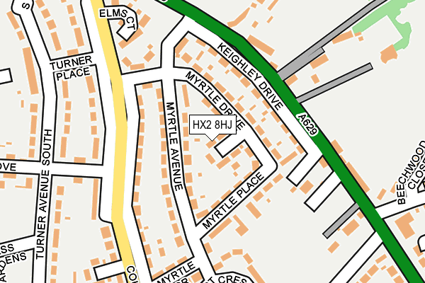 HX2 8HJ map - OS OpenMap – Local (Ordnance Survey)